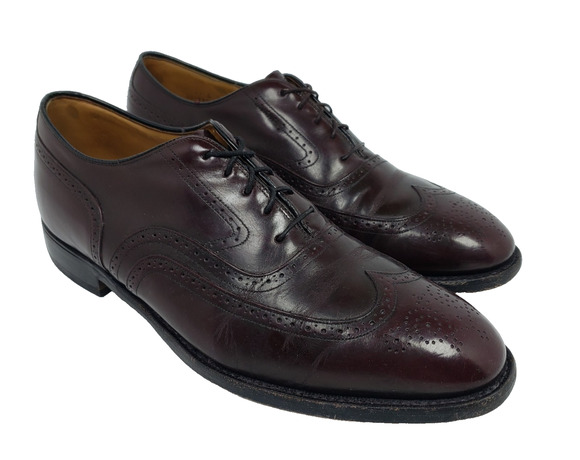 Johnson Murphy Mens Size 11 Optima Burgundy Leather Formal Dress Wingtip Shoes main image 6